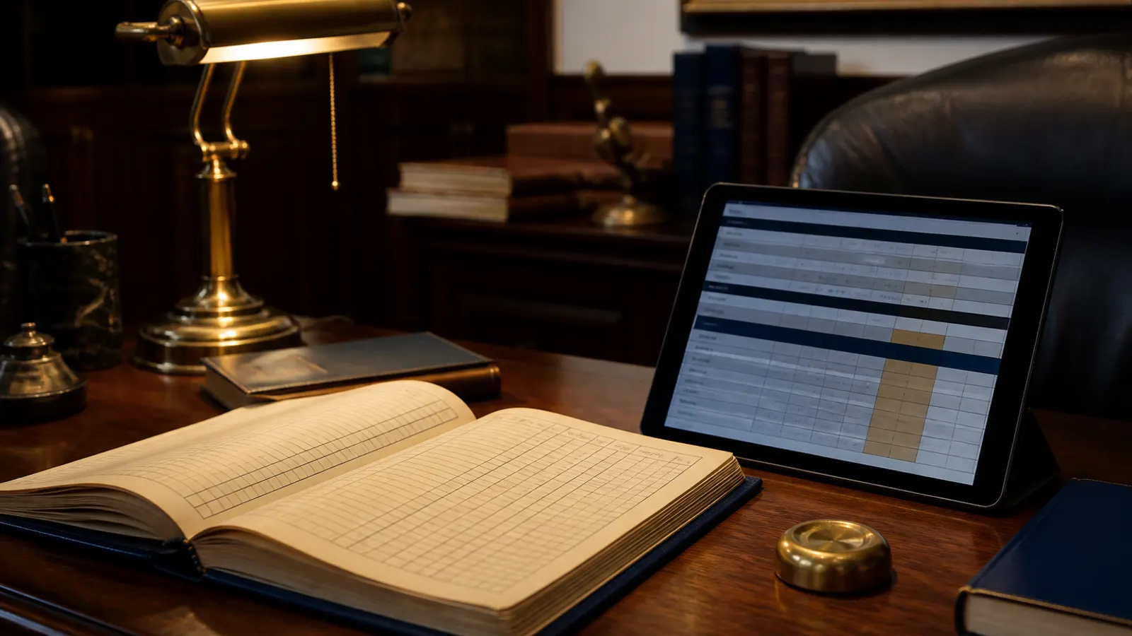 Deri defter ve tablet: e-Defter kapak görseli